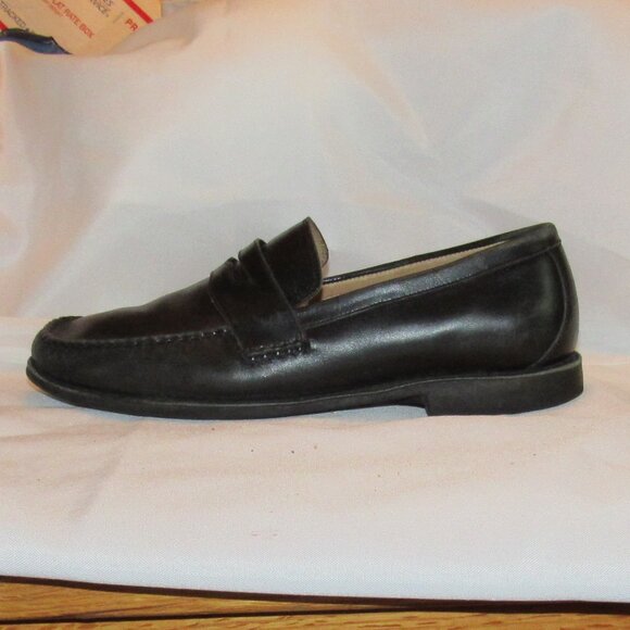 Johnston & Murphy Ainsworth Black Leather Loafers Size 9 M Sheepskin Interior - Picture 9 of 12